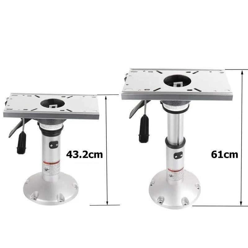 Heavy Duty Boat Pedestal Air Ride Height Adjustable 432mm - 610mm With Slide & Swivel