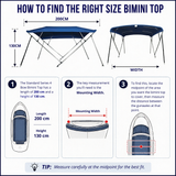 4 Bow Bimini Top Boat Canopy | 2.0m Length | Suits 14–18ft Boats