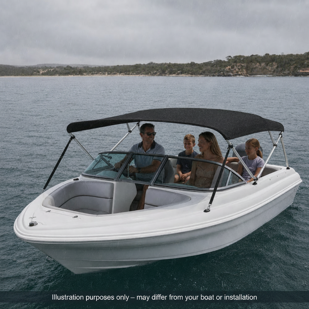 Ultra Low Profile Bimini Top Canopy for Ski, Speed Boat