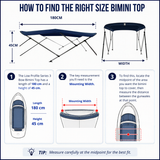 Ultra Low Profile Bimini Top Canopy for Ski, Speed Boat
