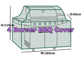 4 Burner 165cm(w)x65cm(d)x115cm(h) Hooded BBQ Outdoor Cover
