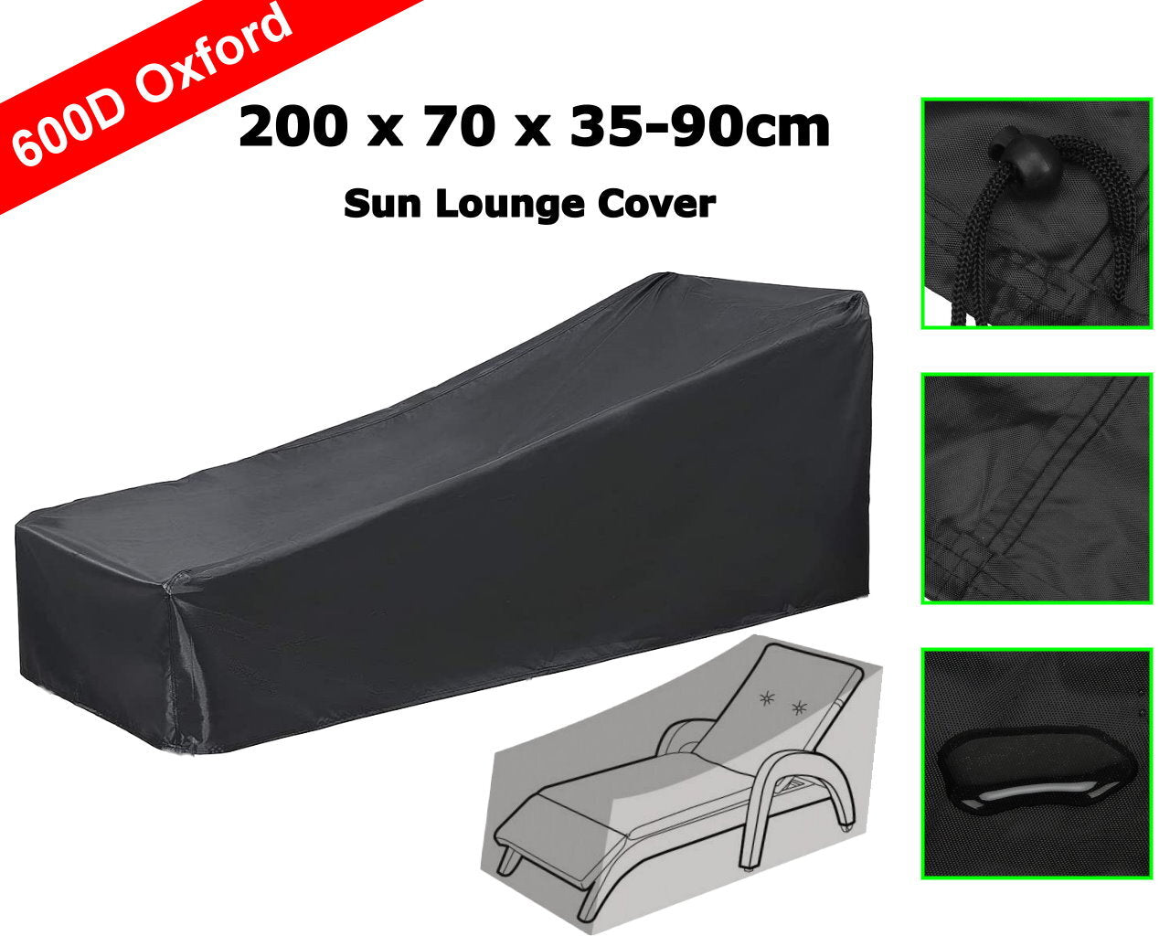 Premium Sun Lounge Chair Outdoor Cover