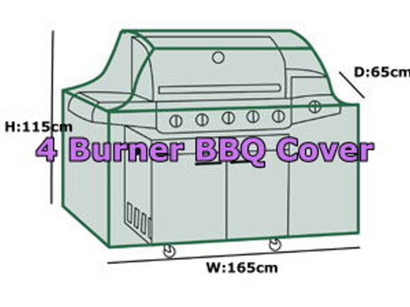 Premium 4 Burner 165cm(w)x65cm(d)x115cm(h) Hooded BBQ Outdoor Cover Kaiser Boating Australia