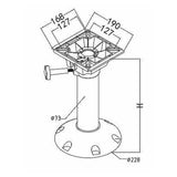 Heavy Duty Boat Seat Fixed Pedestal 330mm Aluminium Swivel Top