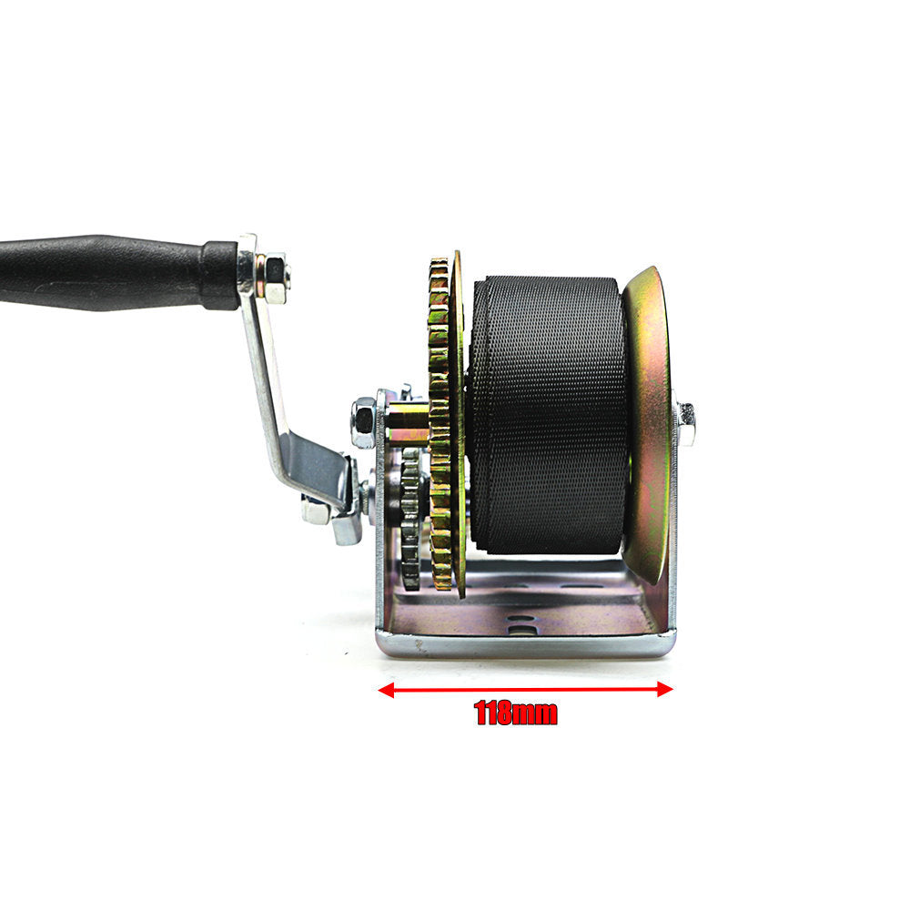 2500LBS Hand Winch Synthetic Strap 2-Speed Manual Car Boat Trailer 4WD Kaiser Boating Australia