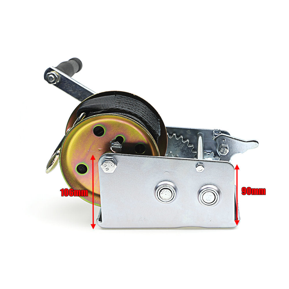 2500LBS Hand Winch Synthetic Strap 2-Speed Manual Car Boat Trailer 4WD Kaiser Boating Australia