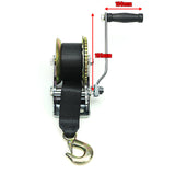600LBS Hand Winch Synthetic Strap 2 Way Manual Car Boat Trailer 4WD