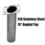 316 Marine Grade Stainless Steel 15 Degree Flush Mount Fishing Rod Holder