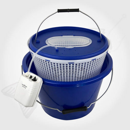 15L Litre Live Bait Bucket with Aerator Pump Blue