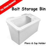Tinnie Tinny Bait Storage Bin Gunwale Lure Holder Box with Cup Holder