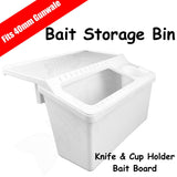 Tinnie Tinny Bait Storage Bin Gunwale Lure Holder Box with Bait Board