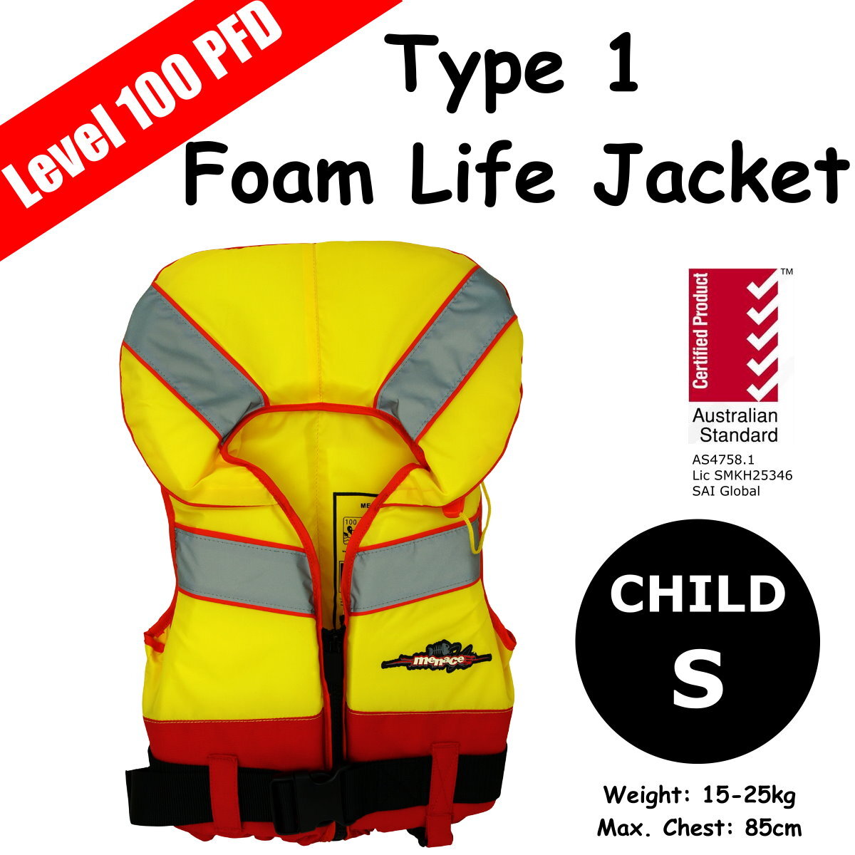 Level 100 Triton PFD Type 1 Foam Life Jacket - Child Small
