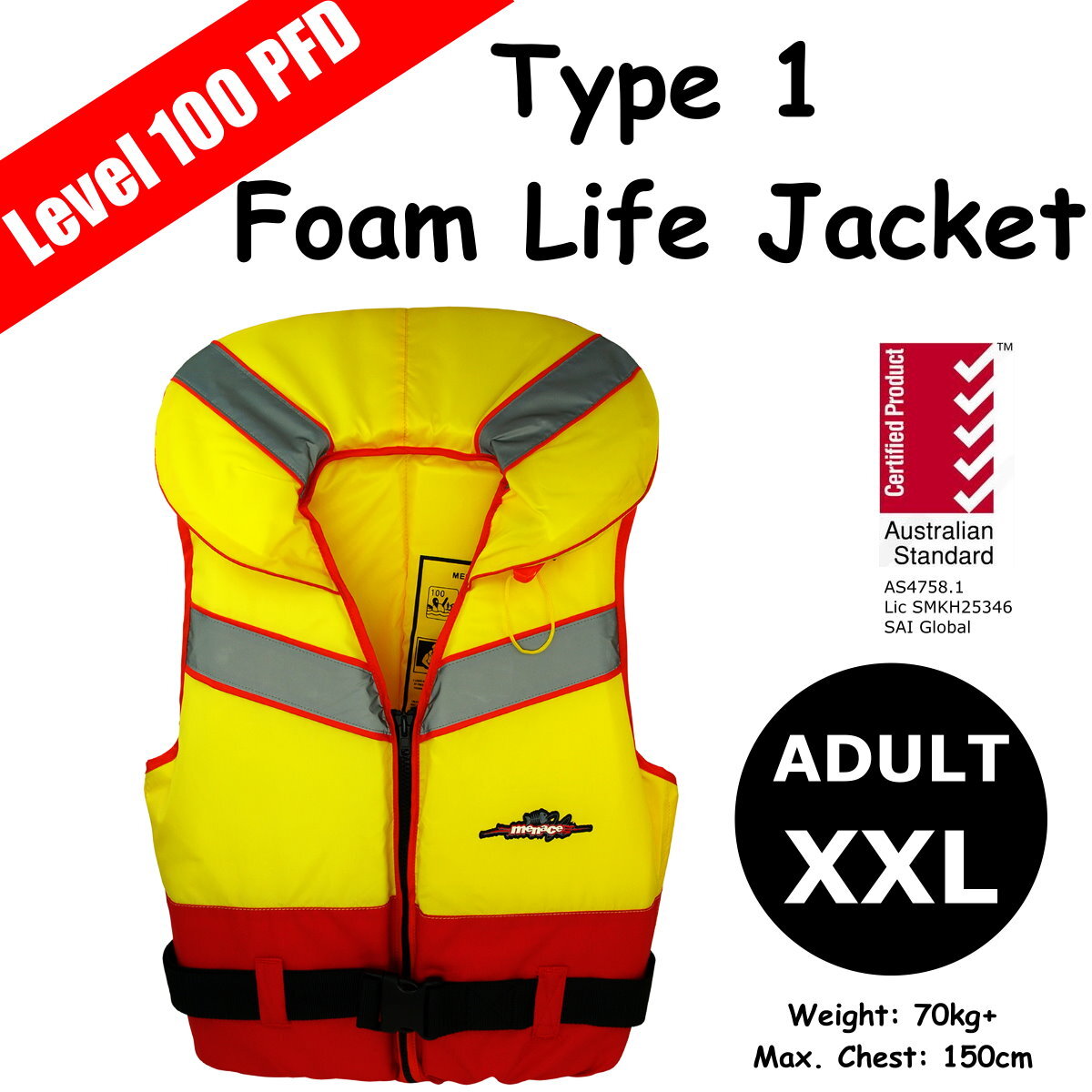 Level 100 Triton PFD Type 1 Foam Life Jacket - Adult XXL