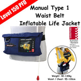 Inflatable Waist Belt Life Jacket PFD 1 Level 150 - Blue - Australian Standard AS 4758